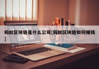 蚂蚁区块链是什么公司[蚂蚁区块链如何赚钱]