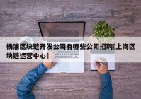 杨浦区块链开发公司有哪些公司招聘[上海区块链运营中心]